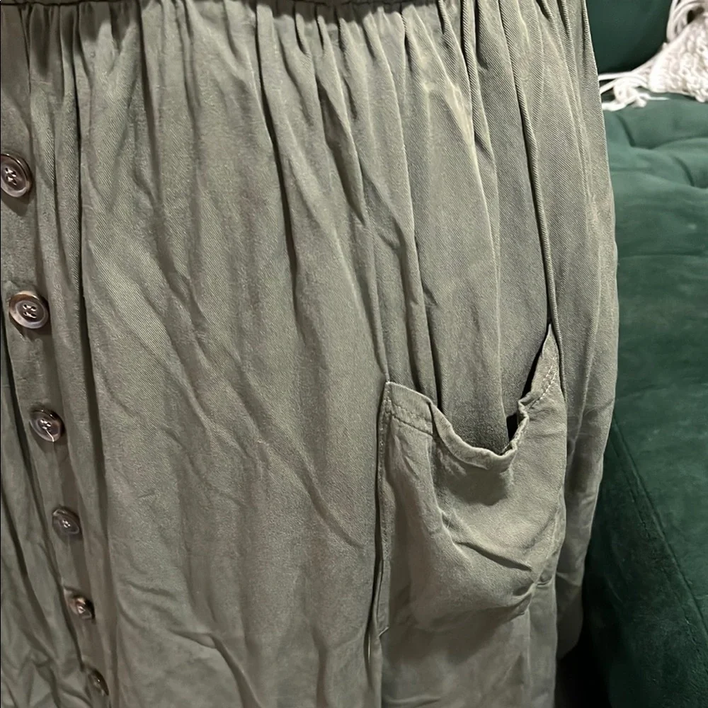 Angashion Olive Green Button-Down Dress | Size XXL - Picture 3 of 5